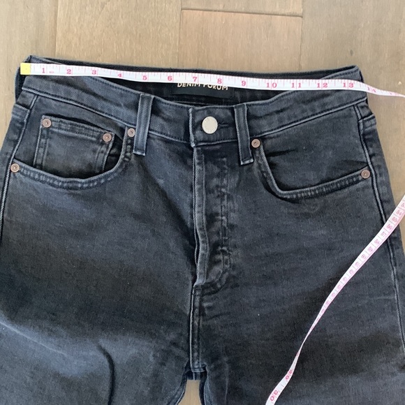 Aritzia Denim Forum The Yoko High Rise Slim Black Jeans Button Fly Raw Hem - Picture 10 of 10